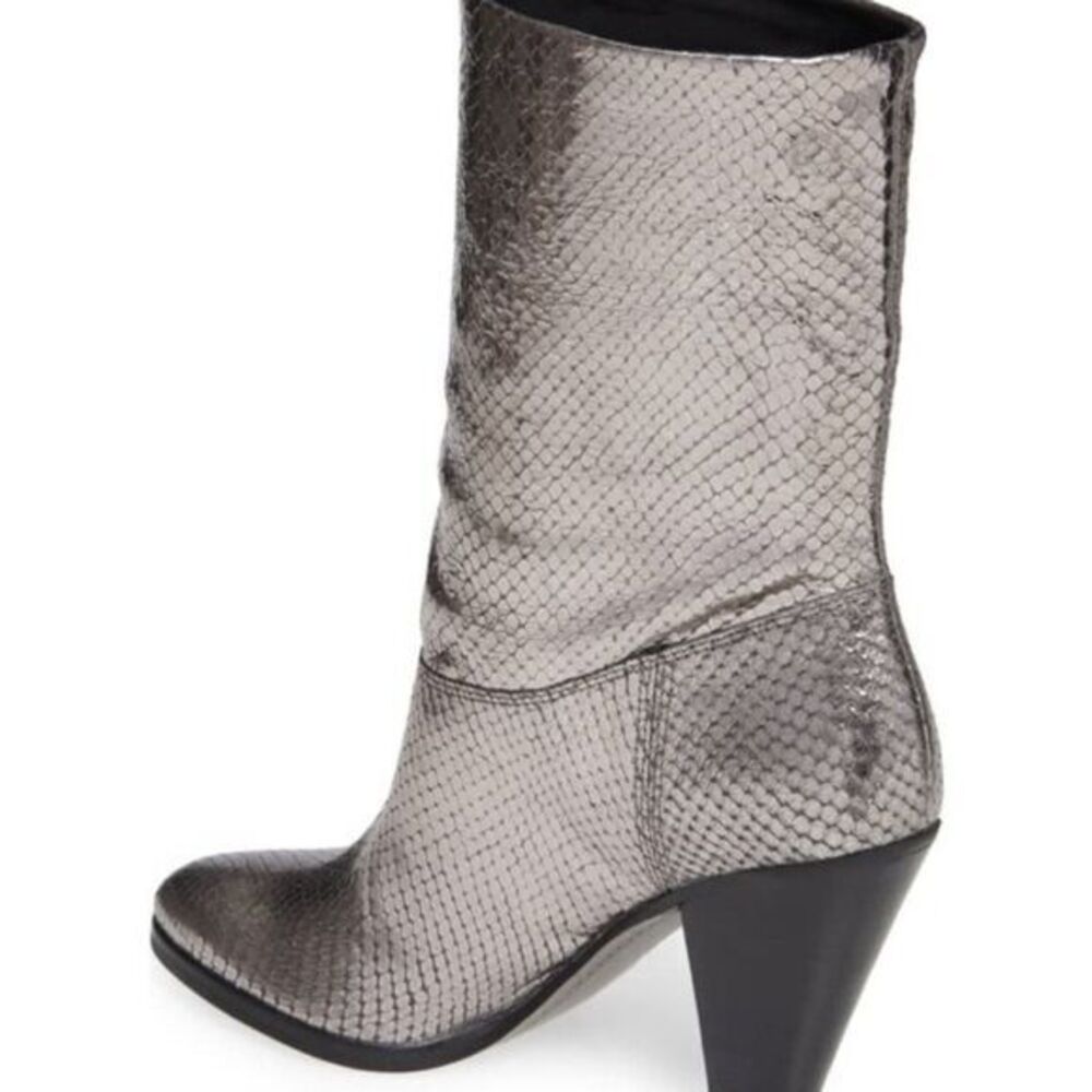NEW MICHAEL Michael Kors Ladies DIVIA BOOTS‎ Metallic Leather SILVER Size 8M 38M - Picture 2 of 6